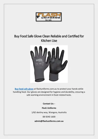 Buy Food Safe Glove Clean Reliable and Certified for Kitchen Use