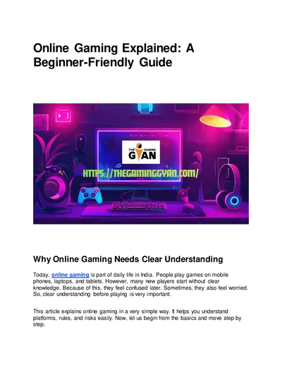 A Beginner’s Guide to Understanding Online Gaming