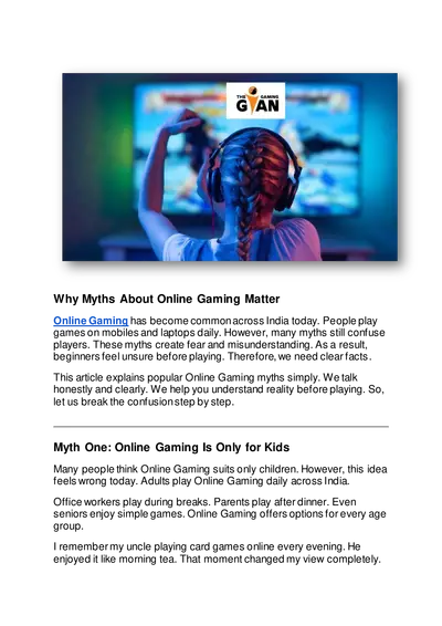 Popular Online Gaming Myths Explained