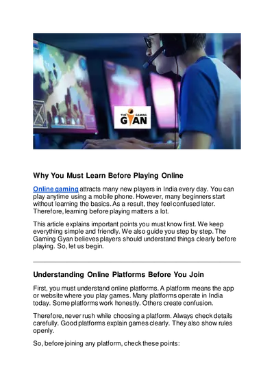 Things to Consider Before You Start Playing Online