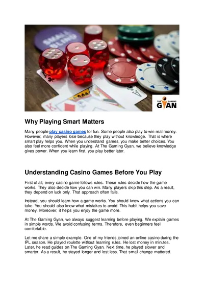 Smart Play, Bigger Rewards The Complete Handbook for Understanding All Casino Games