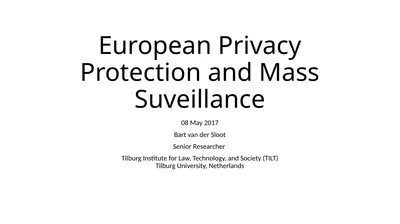 European Privacy Protection and Mass Suveillance