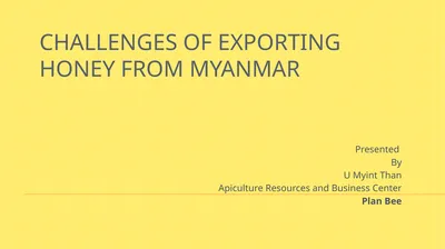 Challenges of exporting honey from Myanmar