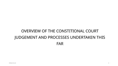 OVERVIEW OF THE CONSTITIONAL COURT JUDGEMENT AND