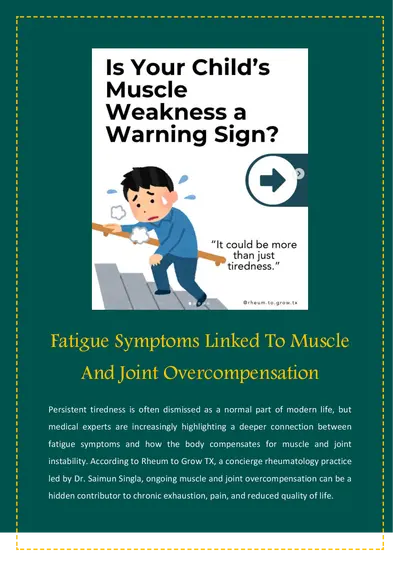 Fatigue Symptoms Linked To Muscle And Joint Overcompensation