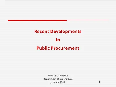 Recent Developments In Public Procurement Ministry