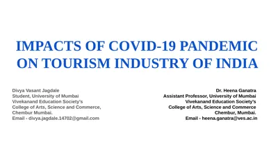 IMPACTS OF COVID-19 PANDEMIC ON TOURISM INDUSTRY