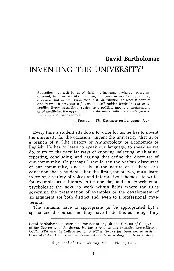 David Bartholomae INVENTING THE UNIVERSITY  Education may well be  as of right the instrument