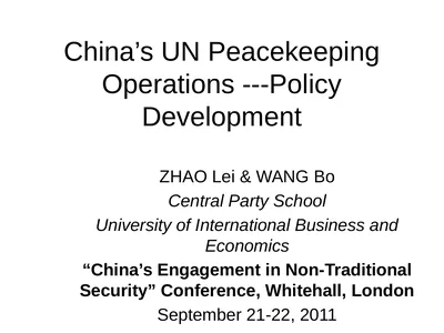 China’s UN Peacekeeping Operations ---Policy