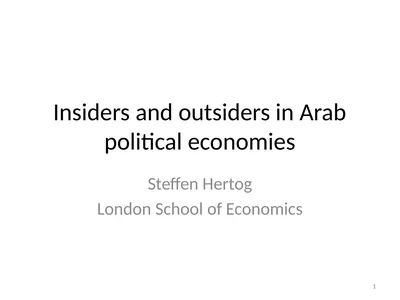 Insiders and outsiders in Arab political economies