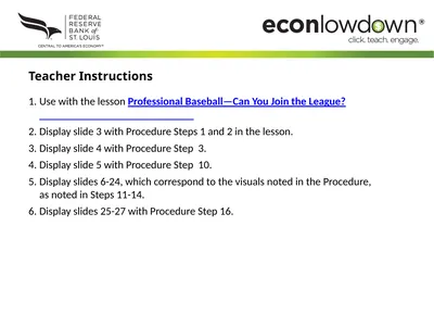 Teacher Instructions Use with the lesson