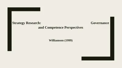 Strategy Research: Governance and Competence