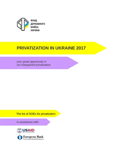 PRIVATIZATION IN UKRAINE 2017 your great