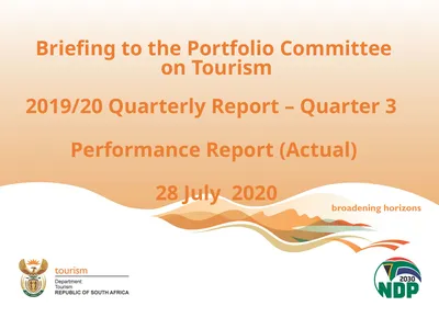 Briefing to the Portfolio Committee on Tourism