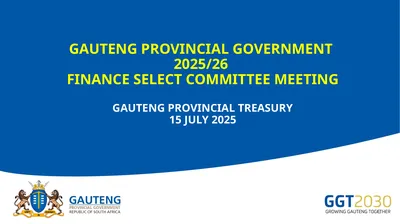 GAUTENG PROVINCIAL GOVERNMENT 2025/26 FINANCE