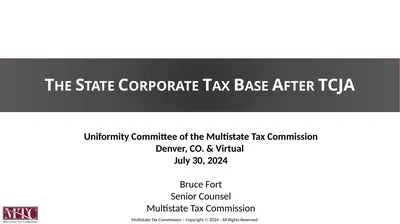 The State Corporate Tax Base After TCJA Uniformity