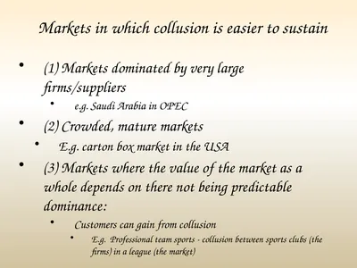 Markets in which collusion is easier to sustain