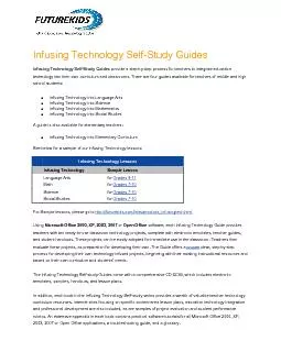 Infusing Technology Self-Study Guides provide a step-by step process f