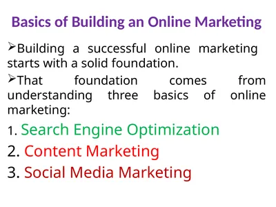 Basics of Building an Online Marketing Building a