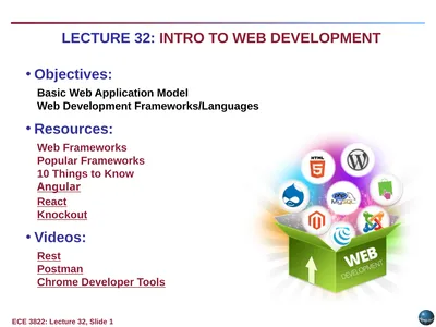 Objectives: Basic Web Application Model Web