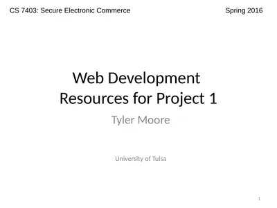 Web Development Resources for Project 1 Tyler