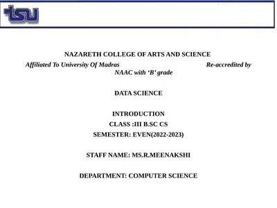 NAZARETH COLLEGE OF ARTS AND SCIENCE Affiliated To