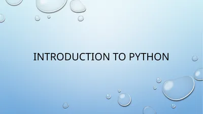 Introduction to Python About python Development