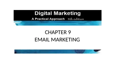 CHAPTER 9 EMAIL MARKETING 9.1 INTRODUCTION Despite