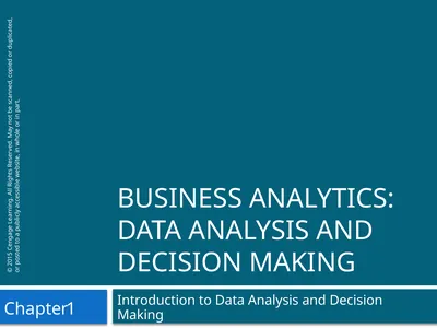 Introduction to Data Analysis and Decision Making