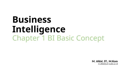 Business Intelligence Chapter 1 BI Basic Concept