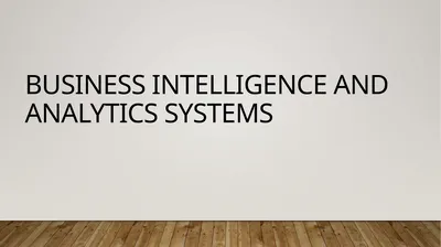 business intelligence and analytics systems What