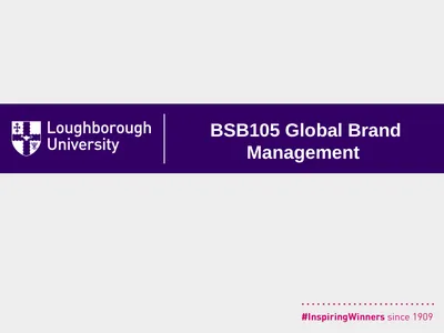 BSB105 Global Brand Management About This Module
