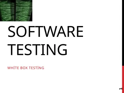 Software TestIng White box testing 1 Glass