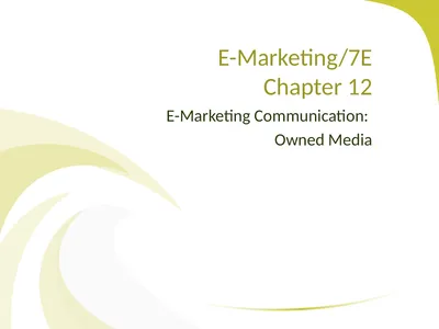 E-Marketing Communication: Owned Media