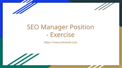 SEO Manager Position - Exercise