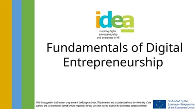 Fundamentals of Digital Entrepreneurship
