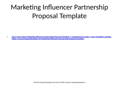 Marketing Influencer Partnership Proposal Template