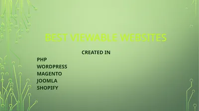 BEST VIEWABLE WEBSITES Created In PHP WordPress