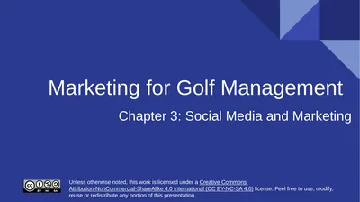 Marketing for Golf Management Chapter 3: Social