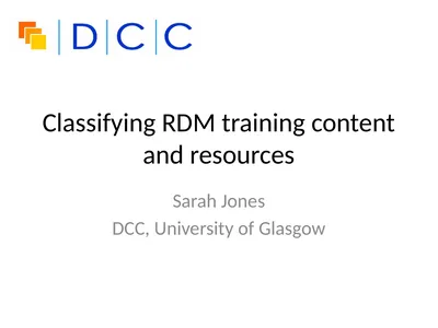 Classifying RDM training content and resources
