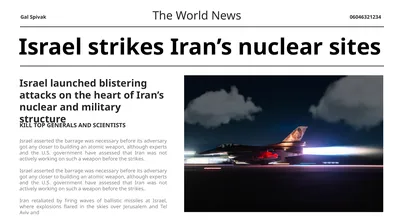 The World News Israel strikes Iran’s nuclear sites