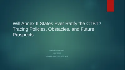 Will Annex II States Ever Ratify the CTBT? Tracing