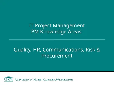 Quality, HR, Communications, Risk & Procurement IT