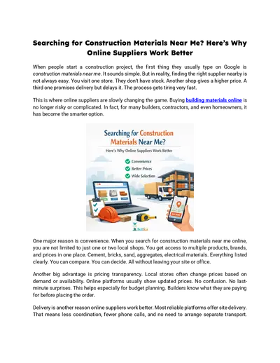 Searching for Construction Materials Near Me? Here’s Why Online Suppliers Work Better