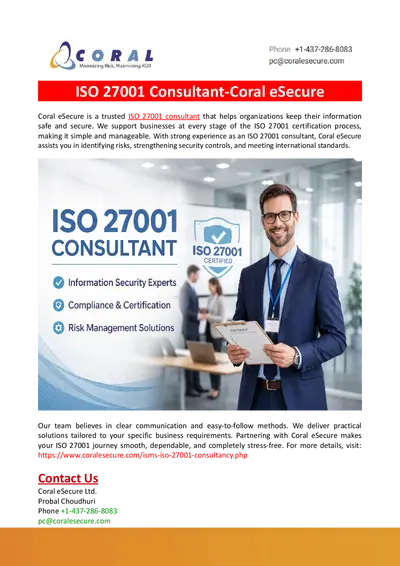 ISO 27001 Consultant-Coral eSecure