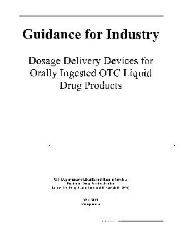 Guidance for IndustryDosage Delivery Devices forOrally Ingested OTe Li