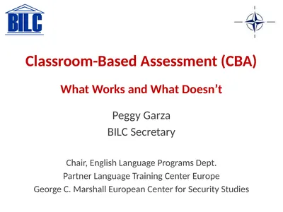 Classroom-Based Assessment (CBA) What Works and