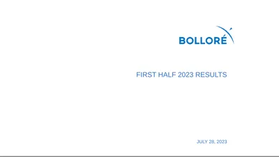 First Half 2023 results July 28, 2023 Summary