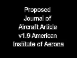 Proposed Journal of Aircraft Article v1.9 American Institute of Aerona