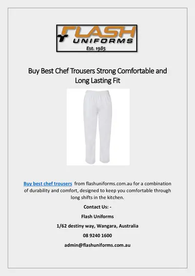 Buy Best Chef Trousers Strong Comfortable and Long Lasting Fit